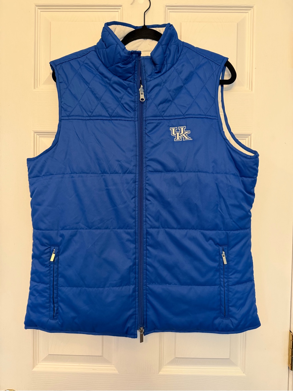 University Of Kentucky Wildcats Reversible Puffer Vest BlueWhite Xl